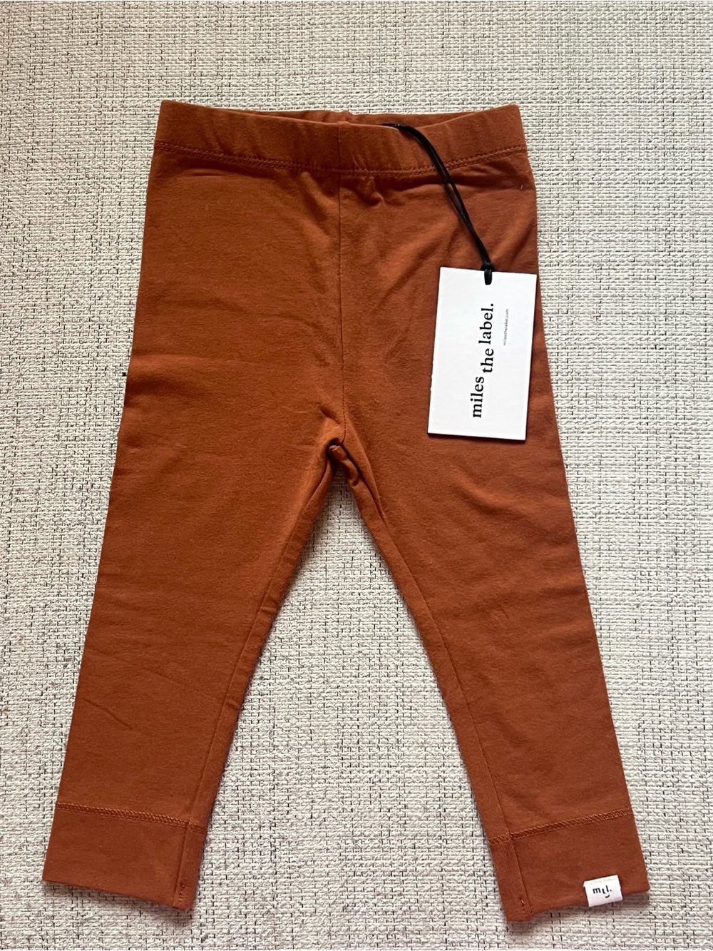 Miles the Label Organic Cotton Baby Leggings Rust 12M NWT